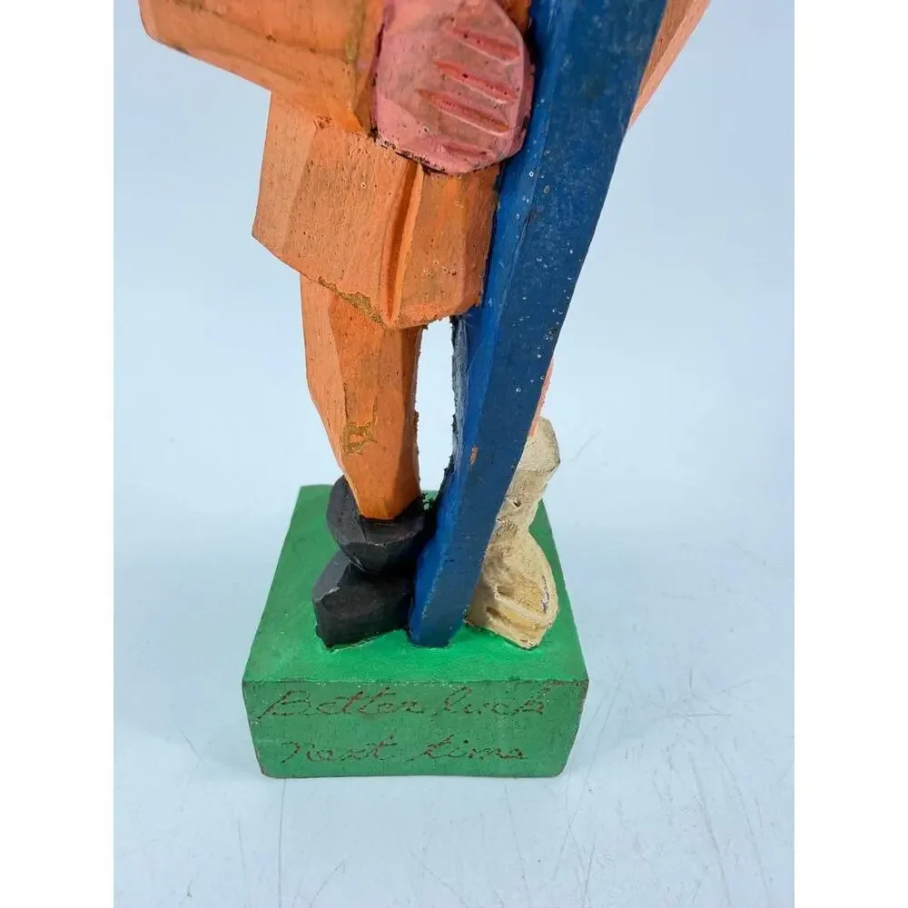 Hand Carved Wooden Folk Art Figure 